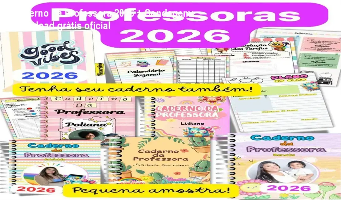 Caderno da Professora 2026 download gratuito ou licença oficial