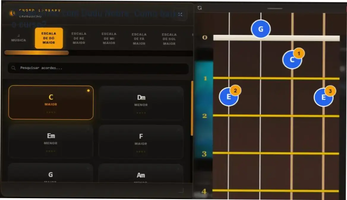 Captura de tela da plataforma online do curso Cavaquinho com Dudu Nobre mostrando a opção de download