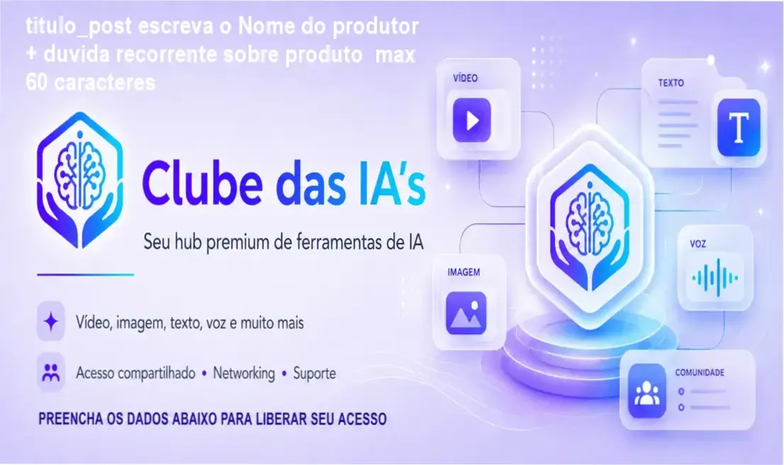 Visão geral do Clube das IA's mostrando acesso a várias ferramentas de inteligência artificial em um único hub