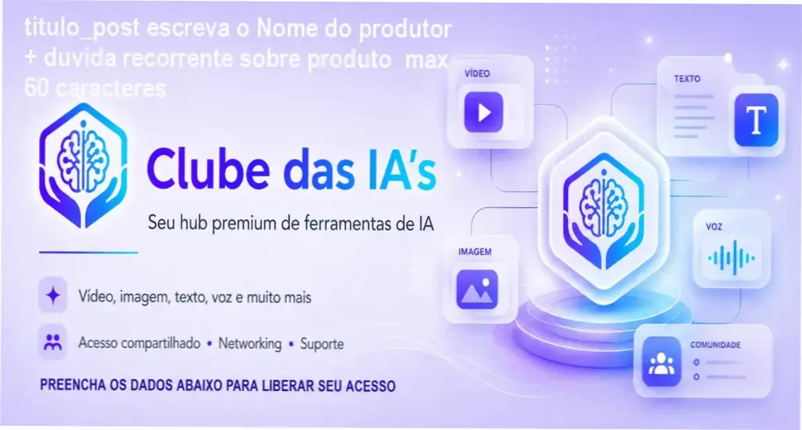 Visão geral do Clube das IA's mostrando ferramentas de IA integradas e comunidade de networking