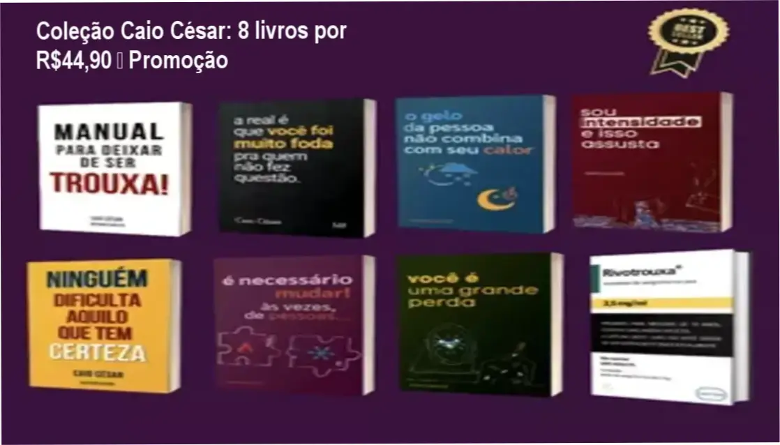 Coleção Caio César: 8 livros por R$44,90 – Promoção 1 Coleção Caio César – 8 livros com oferta de R$44,90