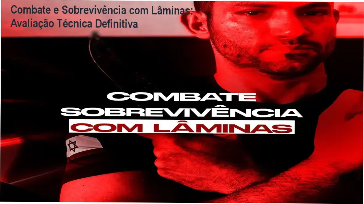Instrutor Wesley Gimenez demonstrando técnica de defesa com lâmina em cenário realista