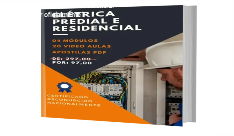 Curso Elétrica Predial e Residencial – onde baixar oficialmente? 2 Tela do portal oficial mostrando o Curso Elétrica Predial e Residencial disponível para acesso