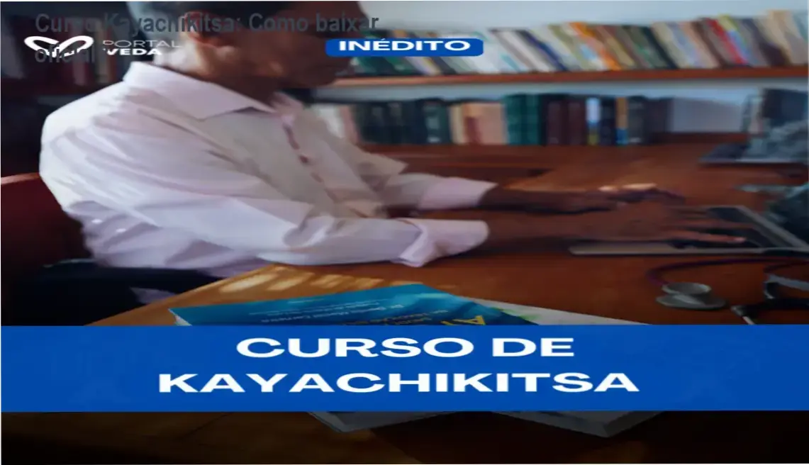 Imagem ilustrativa mostrando o acesso ao Curso Kayachikitsa pelo site oficial