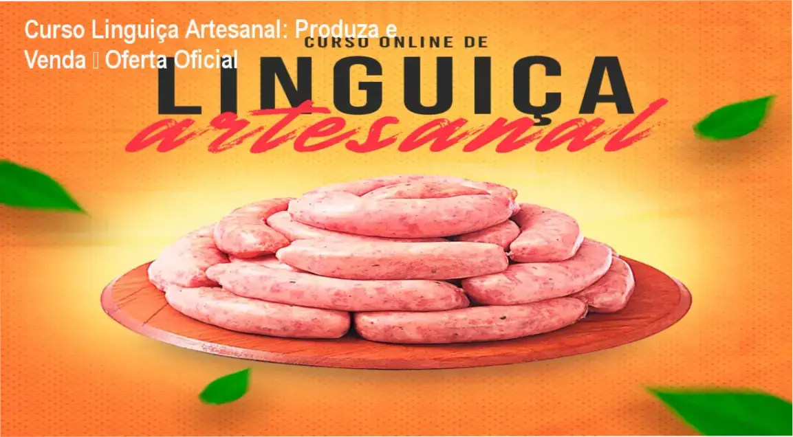 Imagem promocional do Curso Linguiça Artesanal mostrando receitas e bônus incluídos