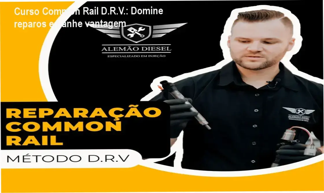 Imagem promocional do Curso de Reparação Common Rail - Método D.R.V., destacando oferta oficial