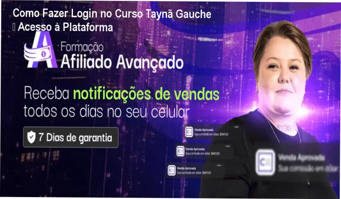 Curso Taynã Gauche login plataforma do aluno