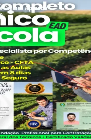 Curso Técnico Agrícola Online – Aprenda na prática por R$997,90