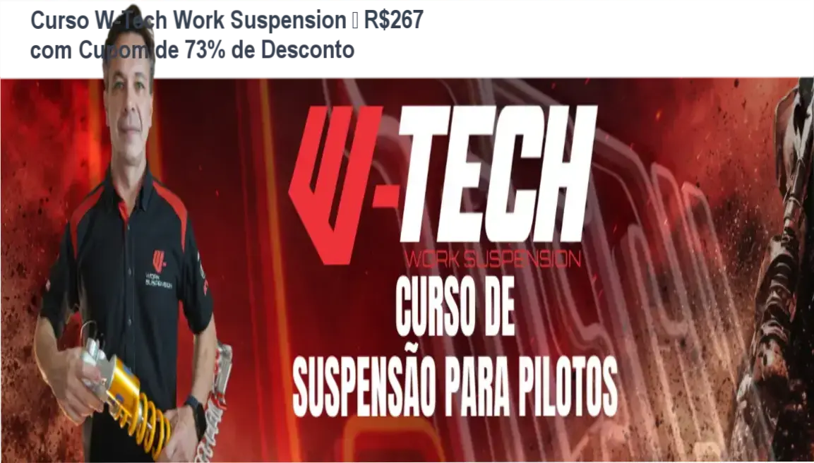Curso W-Tech Work Suspension de Alex Crepaldi com cupom de desconto