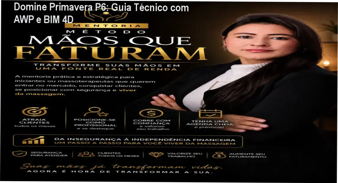 Curso Domine o Primavera P6 mostrando integração com AWP e BIM 4D para projetos industriais