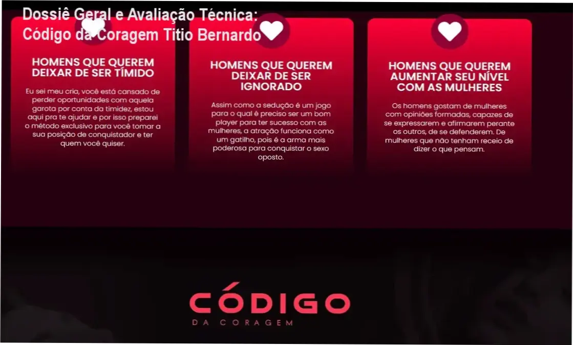 Gráfico de desempenho técnico do ecossistema Código da Coragem Titio Bernardo