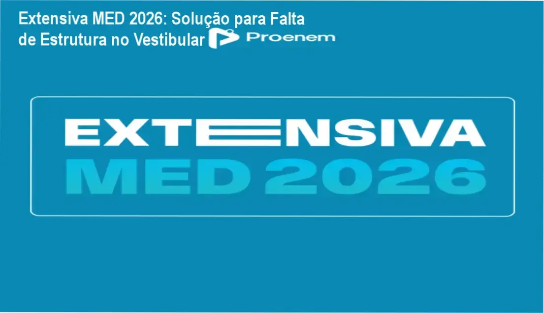 Imagem do curso Extensiva MED 2026 mostrando módulos de estudo para vestibular de Medicina