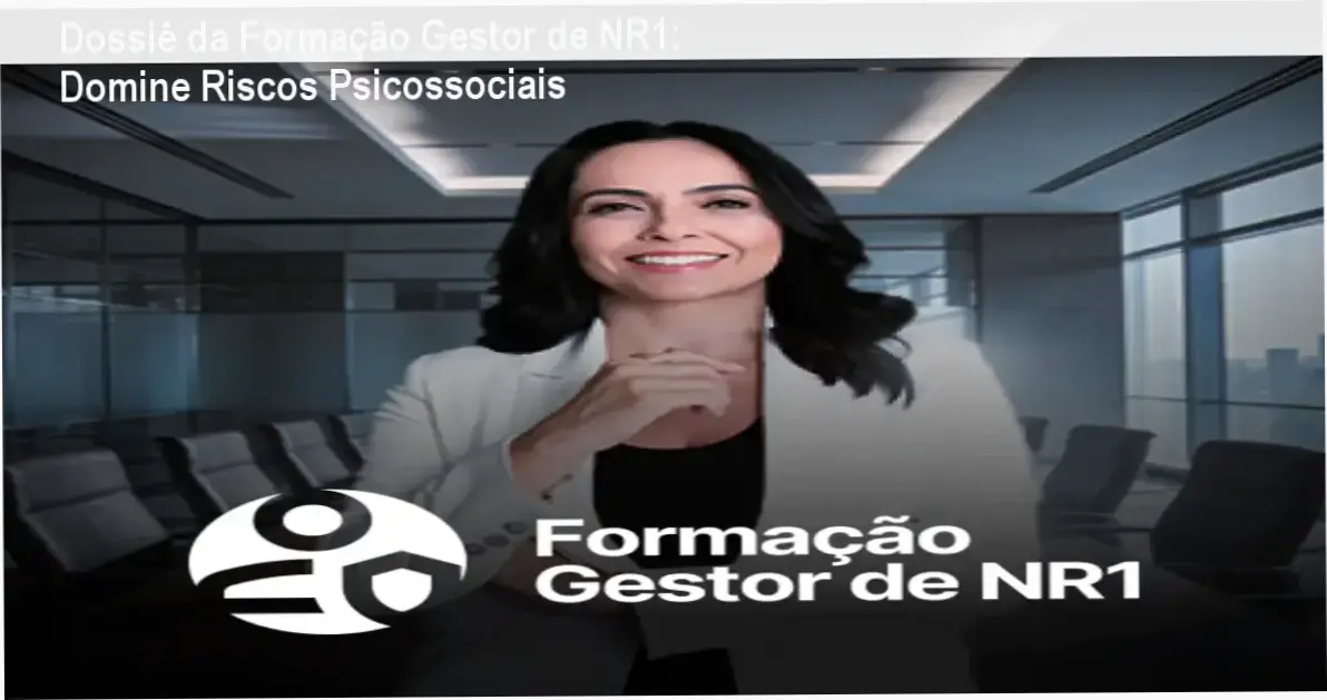 Dossiê da Formação Gestor de NR1: Domine Riscos Psicossociais 1 Capa do dossiê da Formação Gestor de NR1 mostrando aplicação prática de riscos psicossociais em documentos de SST