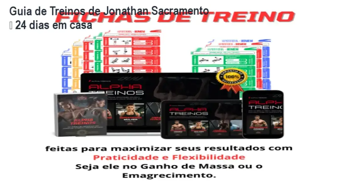 Guia Completo de Treinos de Jonathan Sacramento – cronograma visual de 24 dias
