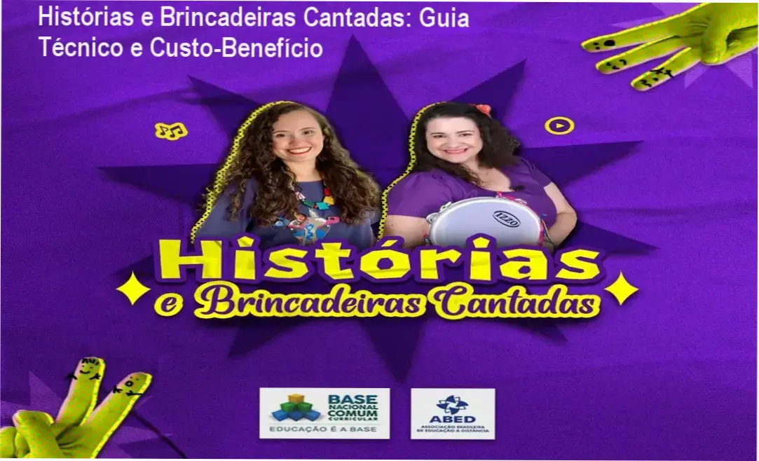 Professor usando histórias cantadas com crianças em sala de aula