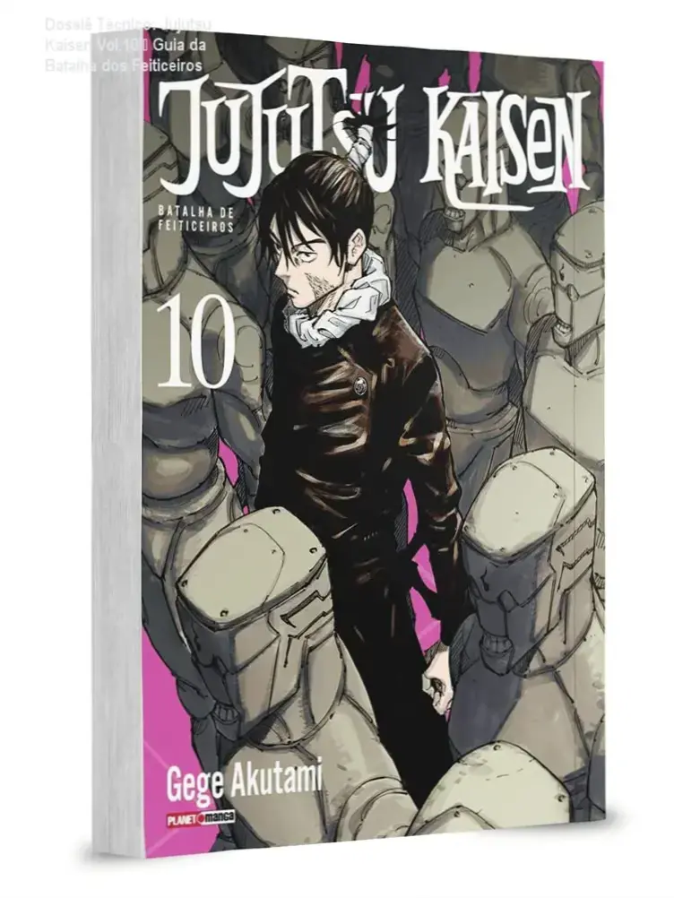 Dossiê Técnico: Jujutsu Kaisen Vol.10 – Guia da Batalha dos Feiticeiros 1 Capa do livro Jujutsu Kaisen Vol.10 mostrando os personagens em combate