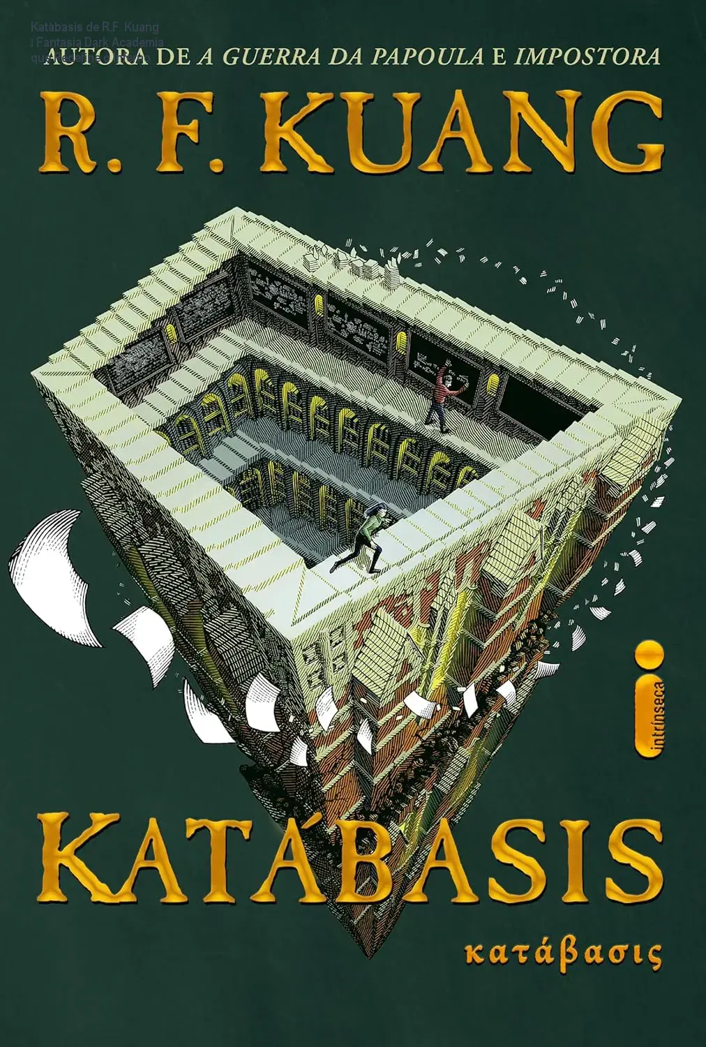 Katábasis de R.F. Kuang – Fantasia Dark Academia que Redefine o Inferno 1 Capa do ebook Katábasis de R.F. Kuang, romance dark academia com magia e jornada ao Inferno