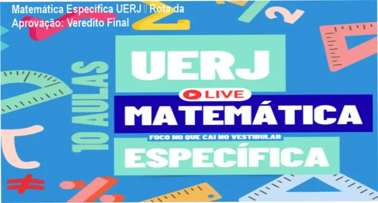 Capa do curso UERJ Matemática Específica – Rota da Aprovação mostrando foco em questões da UERJ