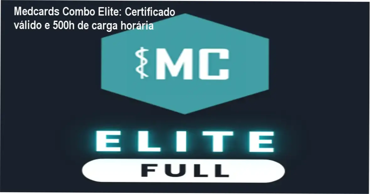 Medcards (Combo Elite) certificado de formação reconhecida