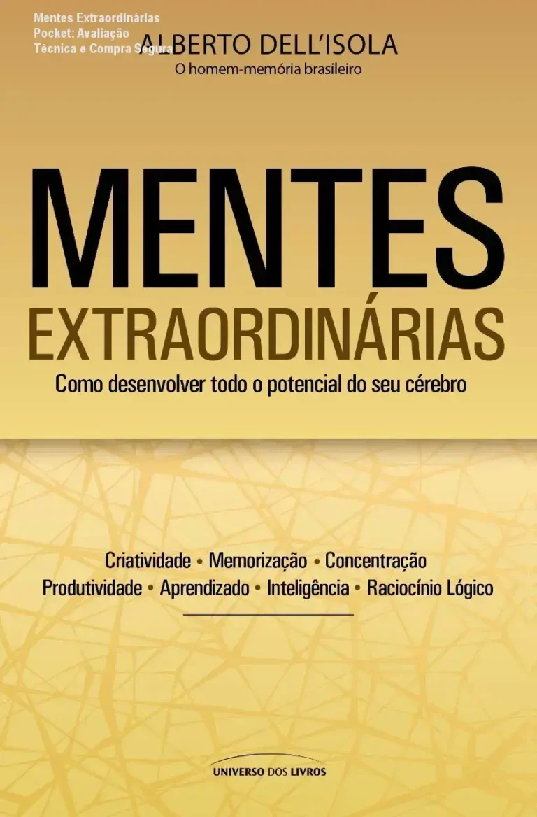 Capa do livro Mentes Extraordinárias Pocket edição compacta, destaque para memória e criatividade