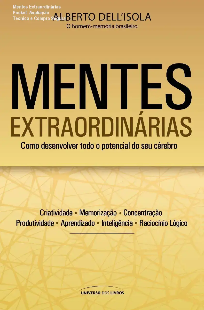 Mentes Extraordinárias Pocket: Avaliação Técnica e Compra Segura 1 Capa do livro Mentes Extraordinárias Pocket edição compacta, destaque para memória e criatividade