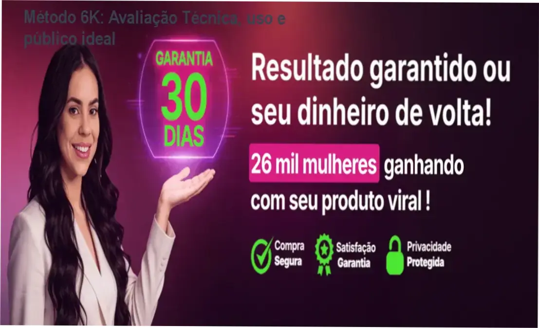 Imagem ilustrando o Método 6K com mentoria personalizada e comunidade de mulheres empreendedoras