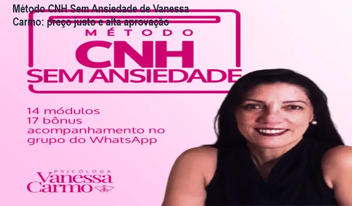 Método CNH Sem Ansiedade Vanessa Carmo garantia de reembolso