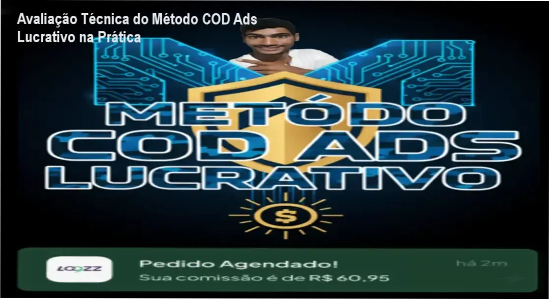 Tela do curso Método COD Ads Lucrativo mostrando módulos de anúncios e estratégia COD