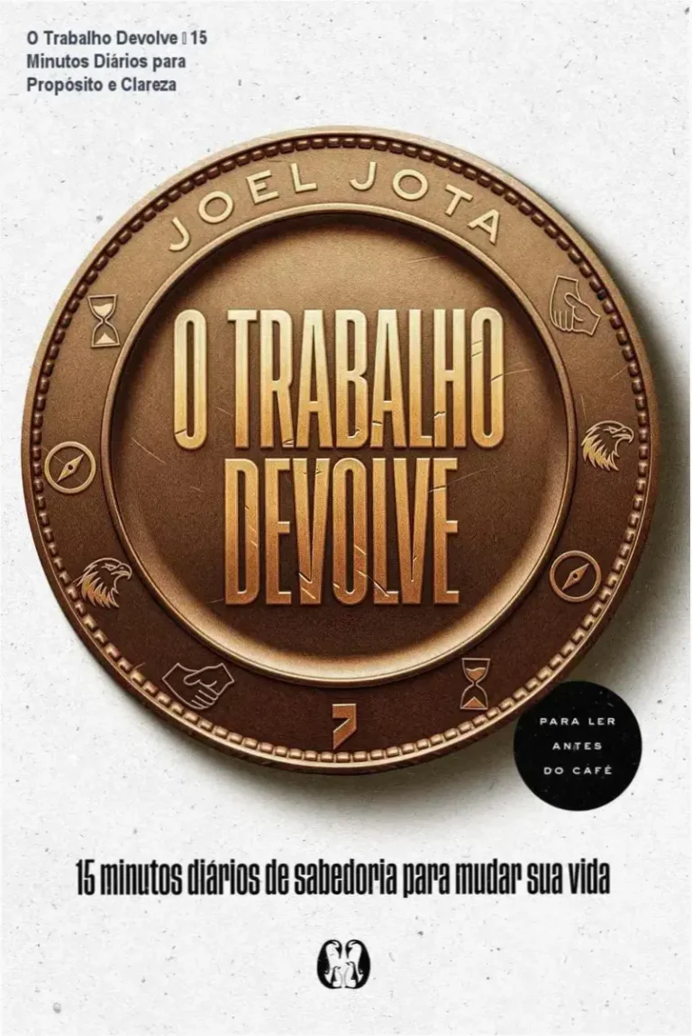 O Trabalho Devolve – 15 Minutos Diários para Propósito e Clareza 11 Capa do livro O Trabalho Devolve mostrando método de 15 minutos para mudar a vida