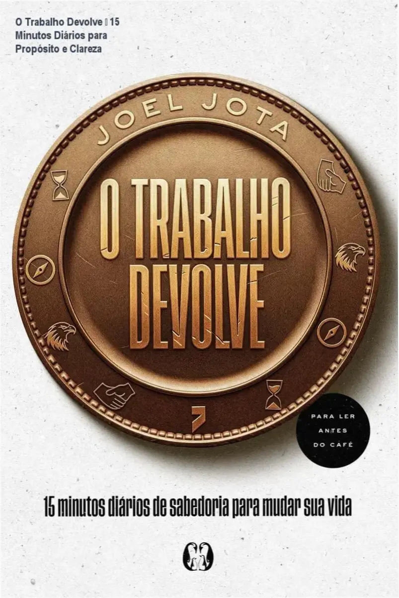 Capa do livro O Trabalho Devolve mostrando método de 15 minutos para mudar a vida