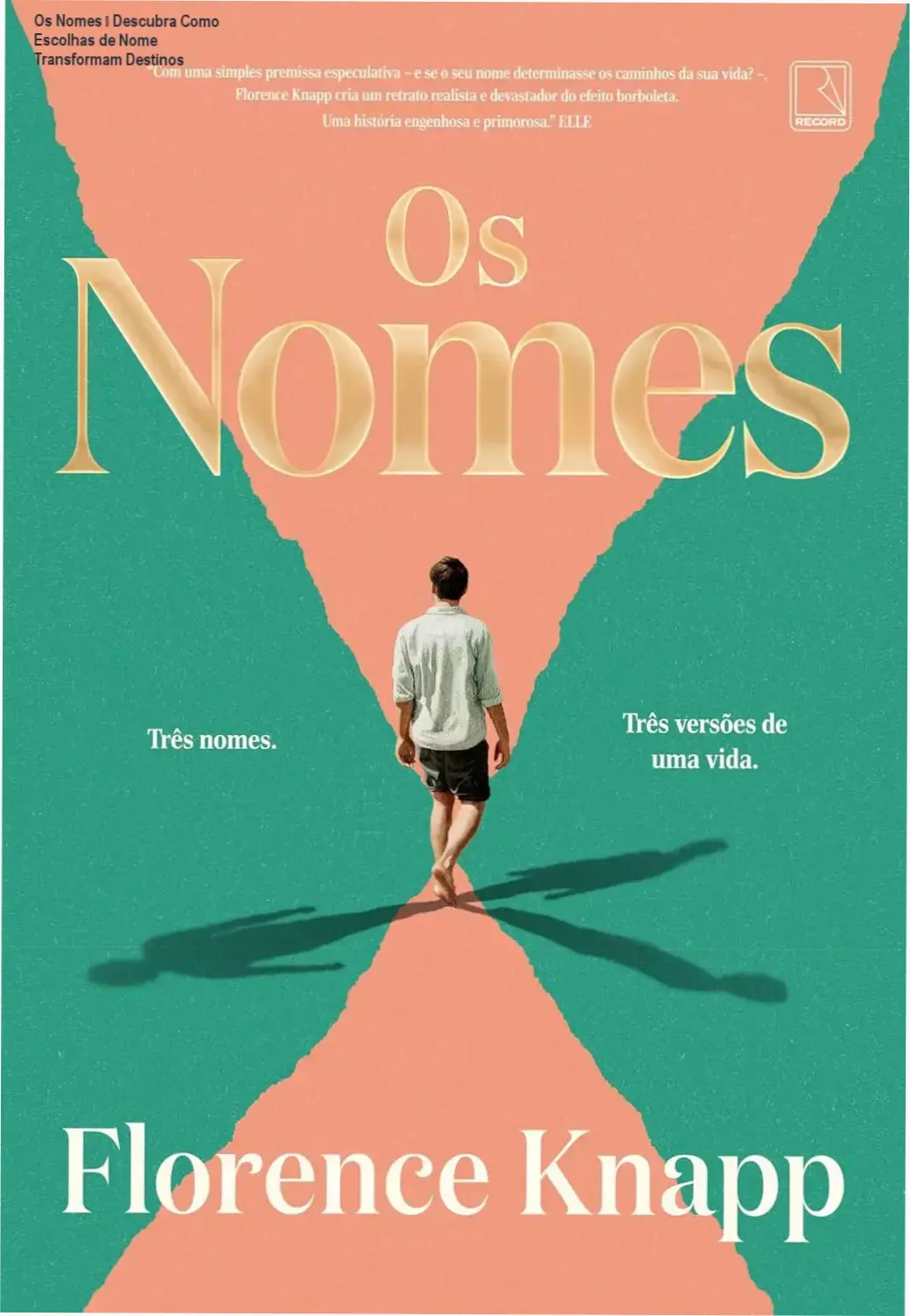 Capa do livro Os Nomes destacando o tema de escolhas de nome e destinos alternativos