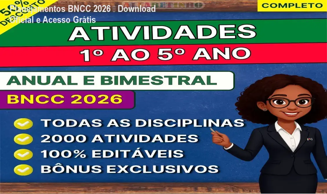 Planejamentos BNCC 2026 download gratuito e licença oficial