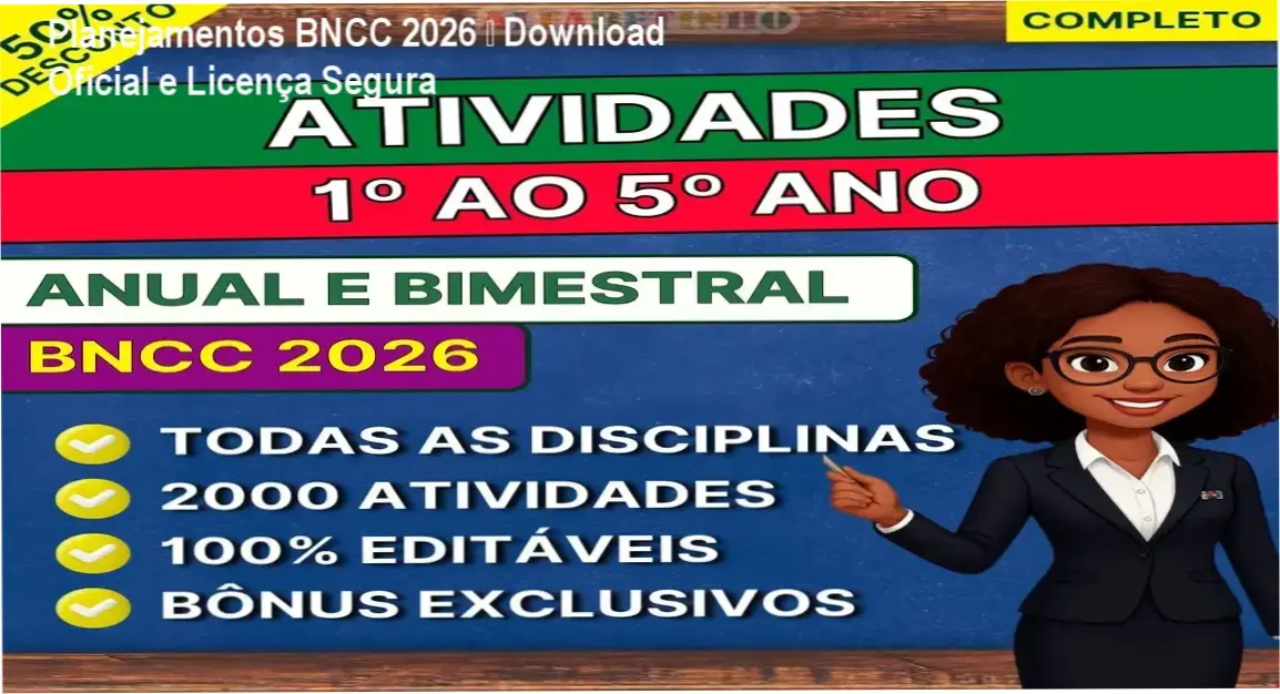 Planejamentos BNCC 2026 download oficial e licença