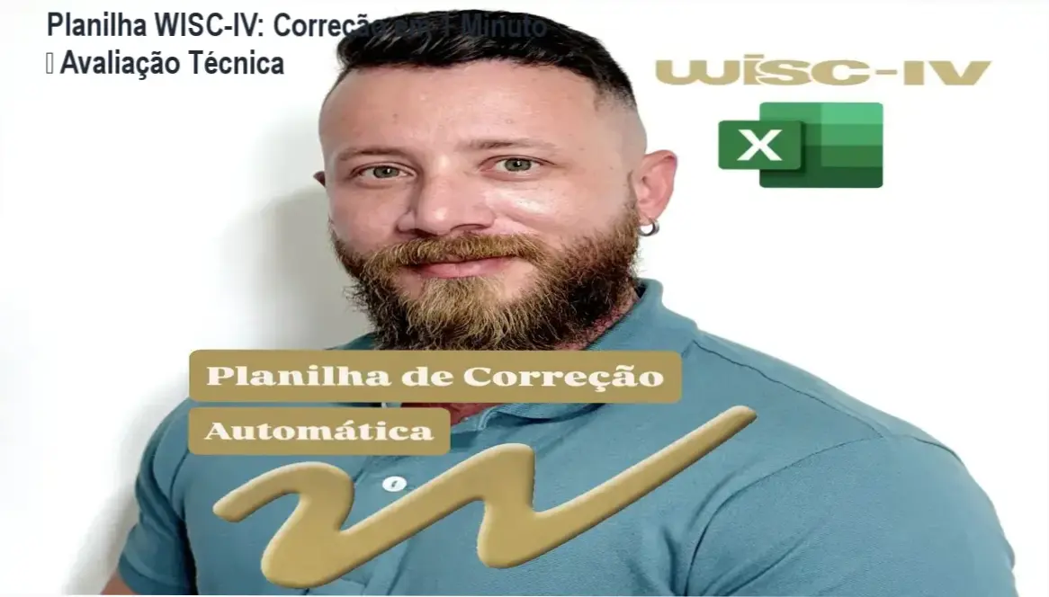 Imagem da Planilha de Correção Automática do WISC‑IV mostrando abas por idade