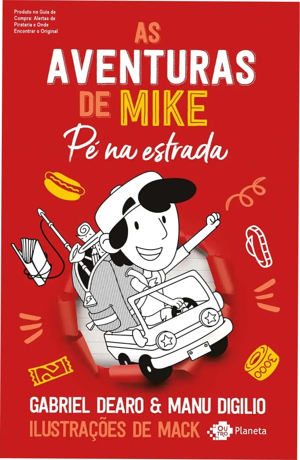 Produto no Guia de Compra: Alertas de Pirataria e Onde Encontrar o Original 1 Capa do livro 'As aventuras de Mike 5 – Pé na estrada' em destaque, mostrando seu design original