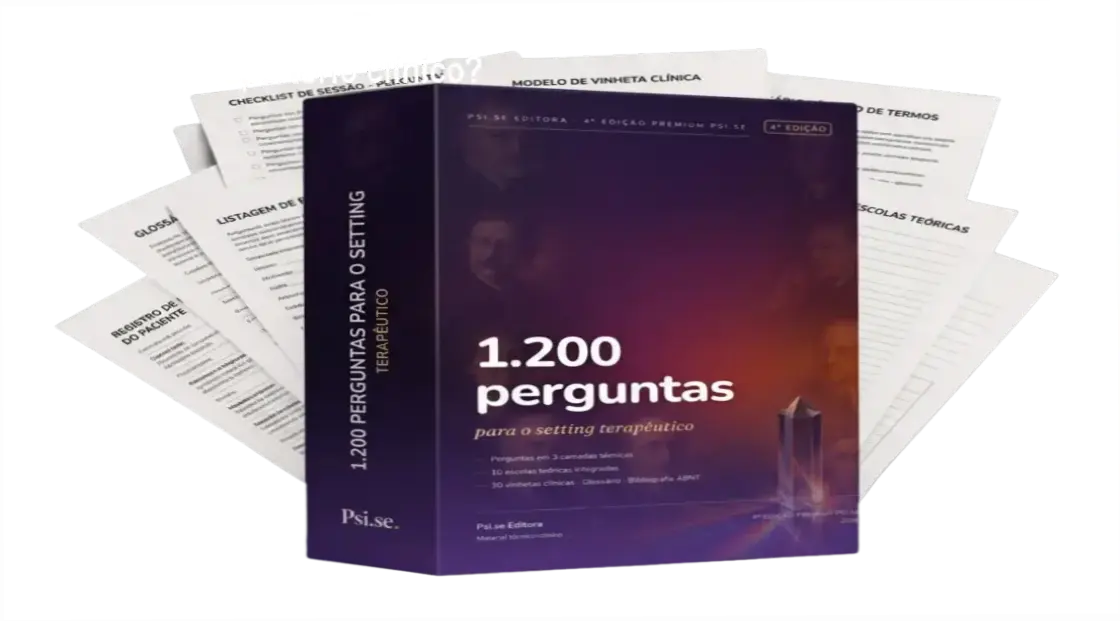 Capa do livro 1.200 Perguntas para o Setting Terapêutico da Psi.se Editora, manual clínico para psicólogos