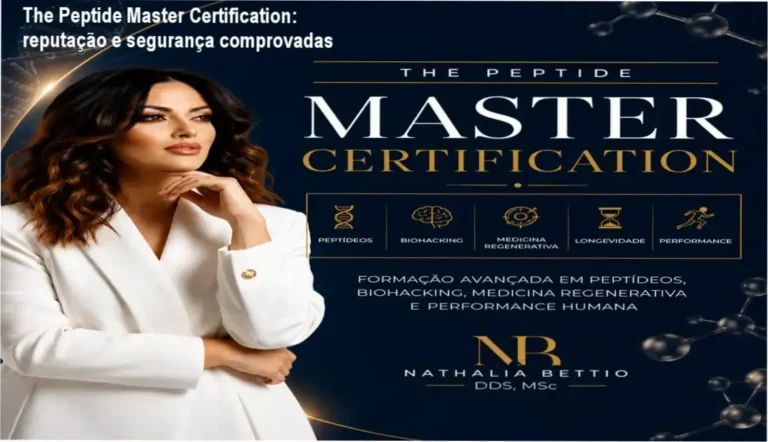 The Peptide Master Certification: reputação e segurança comprovadas 8 The Peptide Master Certification – Dra. Nathalia Bettio, reputação, segurança e confiabilidade