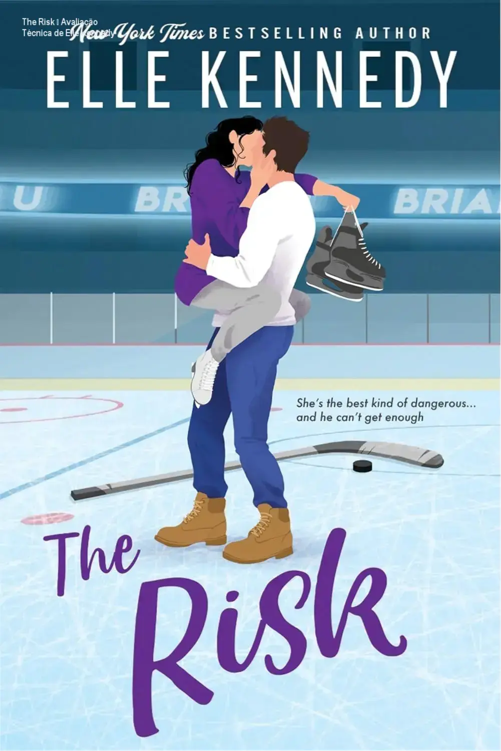 The Risk – Avaliação Técnica de Elle Kennedy 1 Capa do eBook The Risk de Elle Kennedy mostrando a protagonista ao lado de Jake Connelly