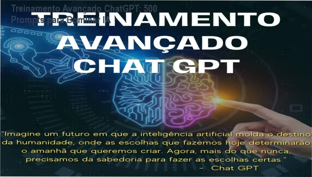 Capa do treinamento avançado ChatGPT com 500 prompts prontos para uso imediato