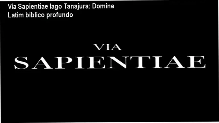 Via Sapientiae Iago Tanajura: Domine Latim bíblico profundo 10 Via Sapientiae Iago Tanajura cronograma de dedicação semanal
