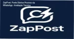 Tela do WhatsApp mostrando post diário entregue pelo ZapPost com imagem, legenda e hashtags