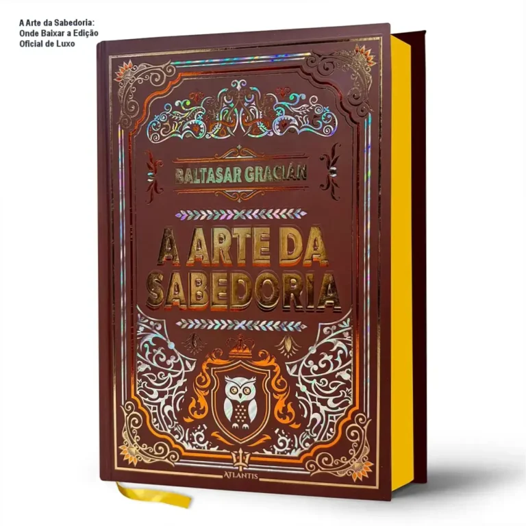 Livro A Arte da Sabedoria de Baltasar Gracián em capa dura de luxo com detalhes em hot stamping