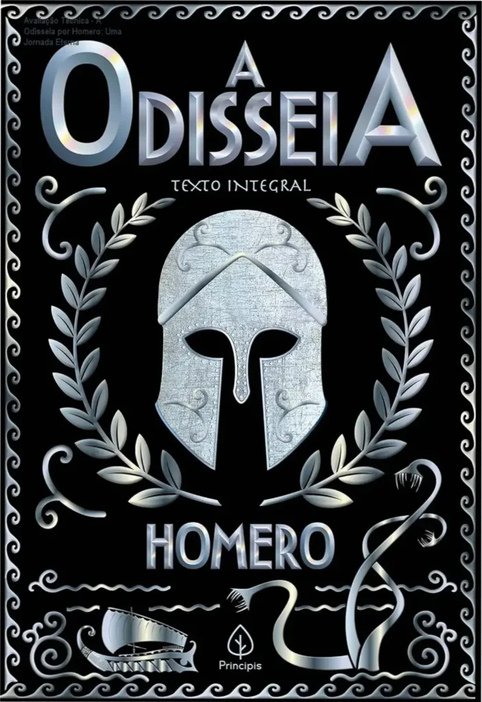 Avaliação Técnica - A Odisseia por Homero: Uma Jornada Eterna 1 Capa digital do ebook A Odisseia por Homero com destaque para o título e design clássico