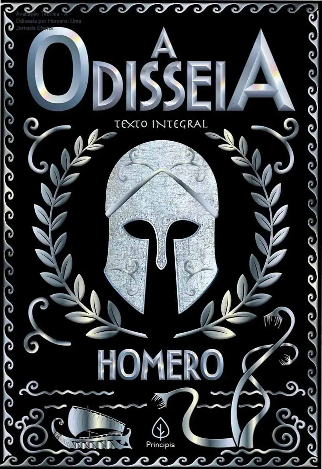 Capa digital do ebook A Odisseia por Homero com destaque para o título e design clássico