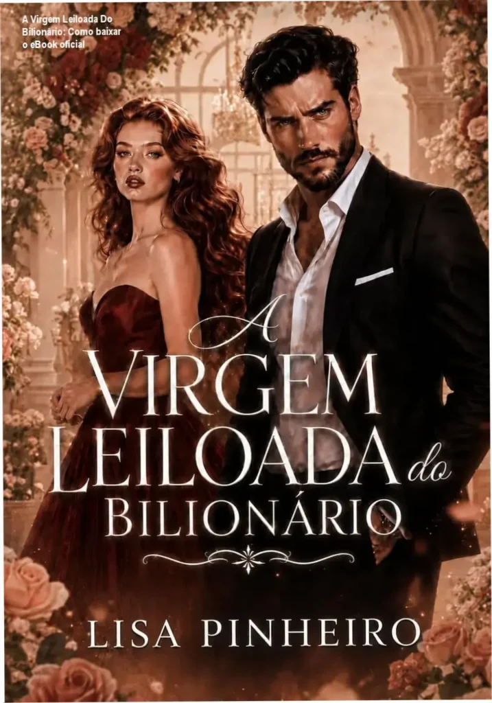 A Virgem Leiloada Do Bilionário: Como baixar o eBook oficial 1 Capa digital do romance adulto com destaque para o bilionário Ethan e a heroína Carmen.