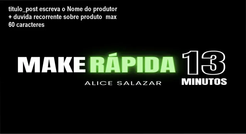 titulo_post escreva o Nome do produtor + duvida recorrente sobre produto max 60 caracteres 1 Alice Salazar dando dica de maquiagem rápida com pincéis em mãos, foco no passo a passo