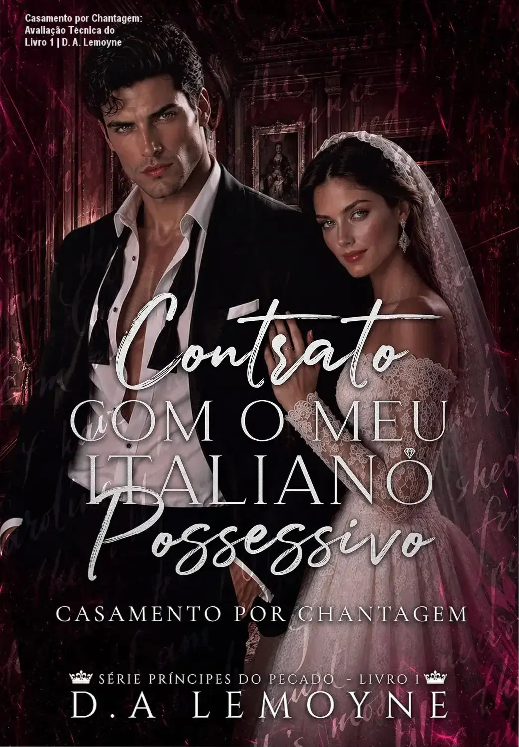Capa digitale do romance Contrato com o meu Italiano Possessivo com destaque nos nomes dos protagonistas