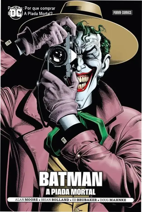 Produto: Por que comprar Batman: A Piada Mortal? 1 Capa da graphic novel Batman: A Piada Mortal da Panini