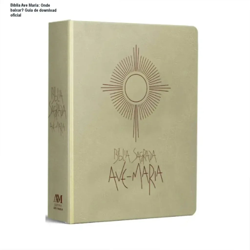 Bíblia Ave Maria: Onde baixar? Guia de download oficial 1 Capa da Bíblia Ave Maria edição especial com ilustração da Eucaristia em couro sintético