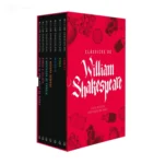 Box Clássicos de William Shakespeare com sete marcadores de páginas organizados